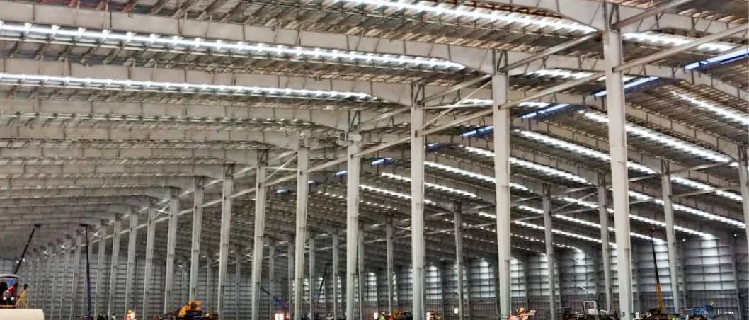 Edificio de construcción metálica de estructura de acero personalizada para almacén modular industrial