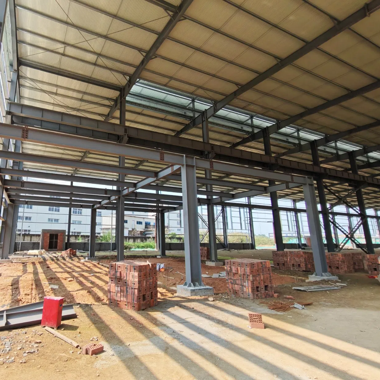 Estructura de acero prefabricada marco metálico edificio industrial modular y expandable