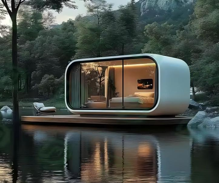 2025 Casa cápsula de lujo prefabricada modular con 2 dormitorios y 1 baño diseño moderno casa pequeña casa contenedor