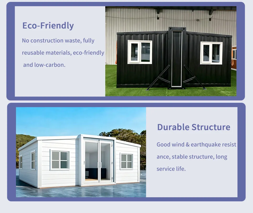 Prefabricated Prefab Capsule House Modular House Double Insulation Wall Energy Efficient Double Wing Expandable House