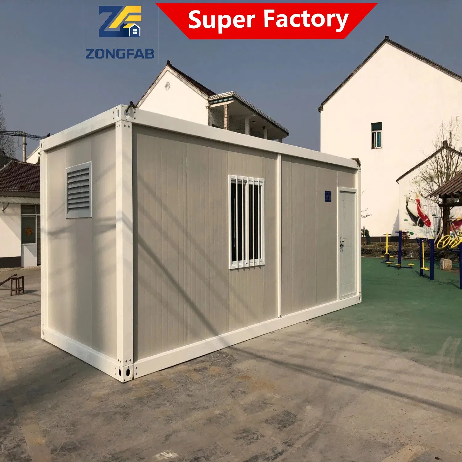 Casa contenedor modular prefabricada portátil de vivienda en kit para reconstrucción de edificios de acero tras desastres