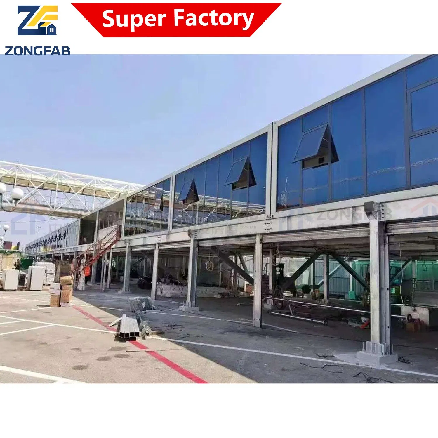Historia de varios pisos, construcción comercial moderna permanente, oficina desmontable, ensamblaje prefabricado, edificio modular, vivienda en contenedor