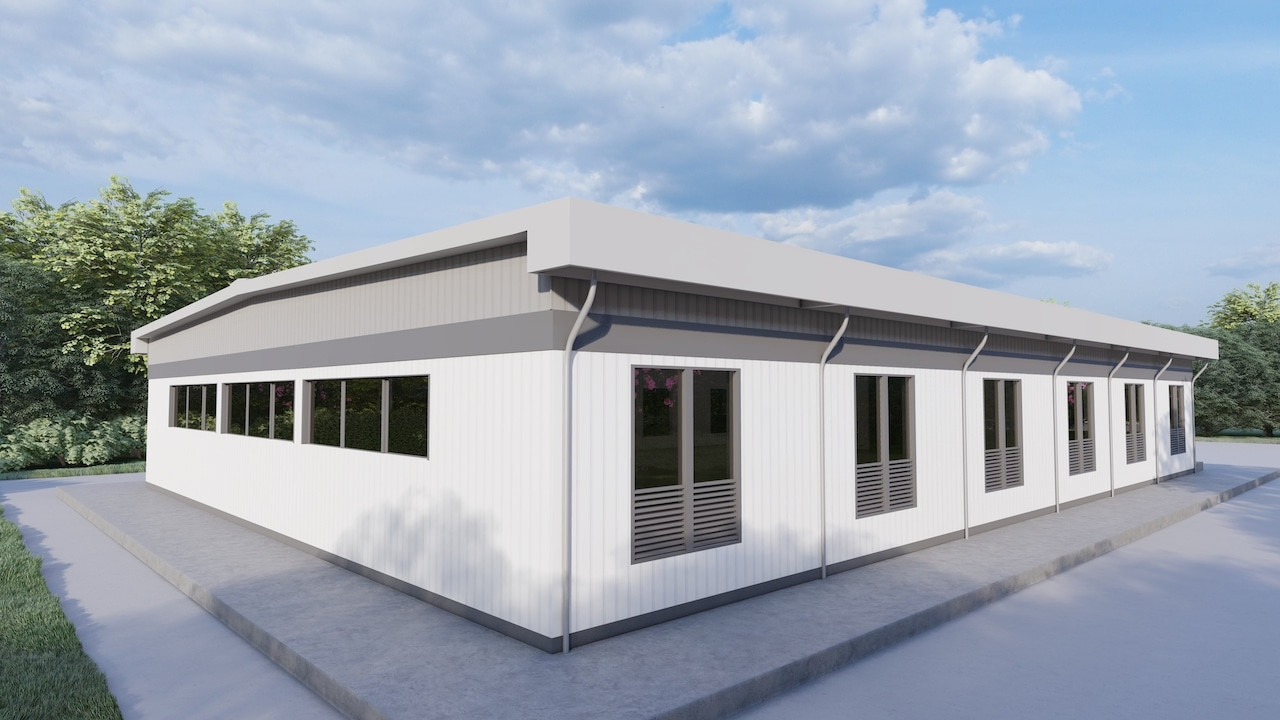 Diseño Personalizado de Estructura de Acero Modular para Oficina Temporal y Permanente