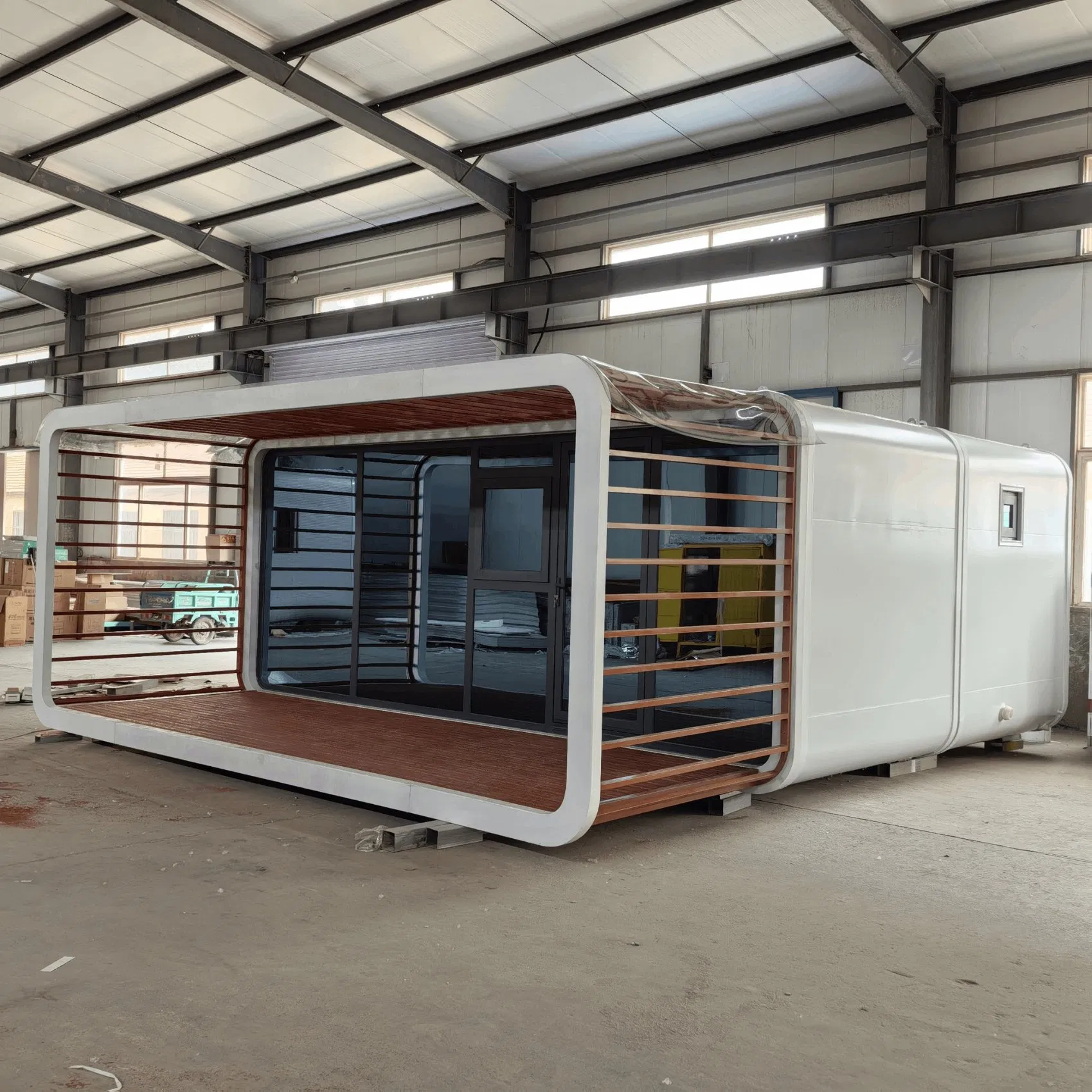 Casa cápsula de lujo, unidad modular prefabricada con baño completo y aire acondicionado para estancia de turistas, casa contenedor