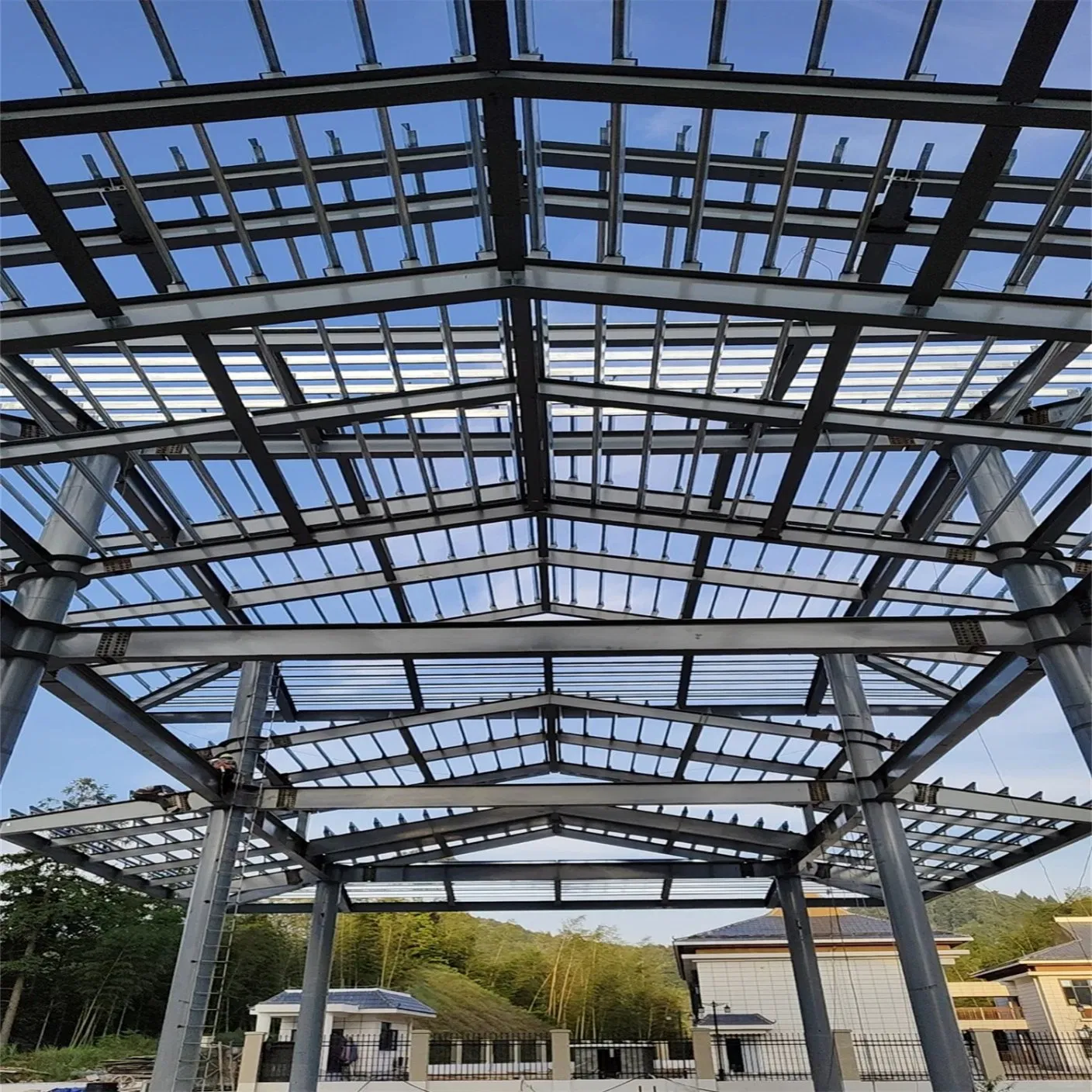 Estructura de acero modular ligera pesada prefabricada para almacén, taller, hangar, almacenamiento, casa de aves de corral, edificio industrial comercial