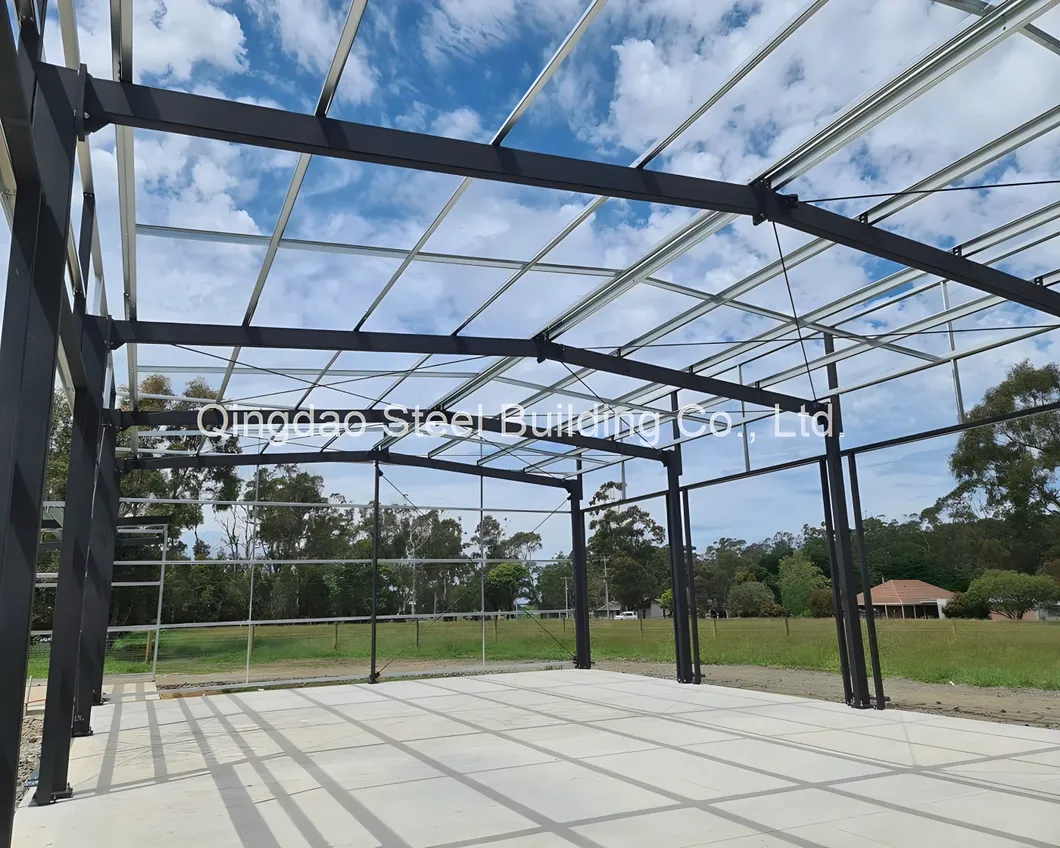 Estructura de acero Almacén después de la instalación