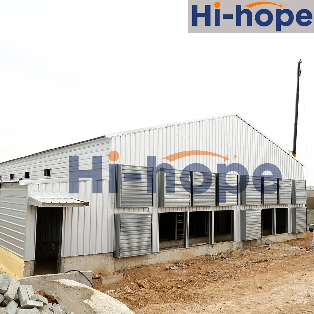 Casa de campo modular premium para criadero de pollos, fabricada en fábrica, atornillada, de rápida instalación, con control climático inteligente, alta producción y eficiente en energía