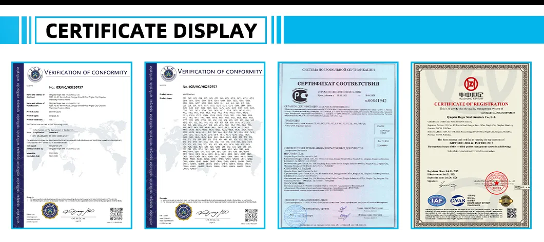 Certificaciones oficiales de estructura de acero