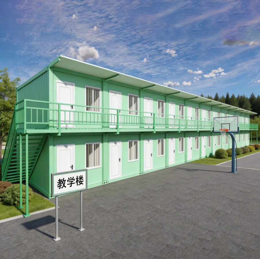 Después de la guerra, reconstrucción rápida, aula modular de color personalizada para escuela, casa prefabricada