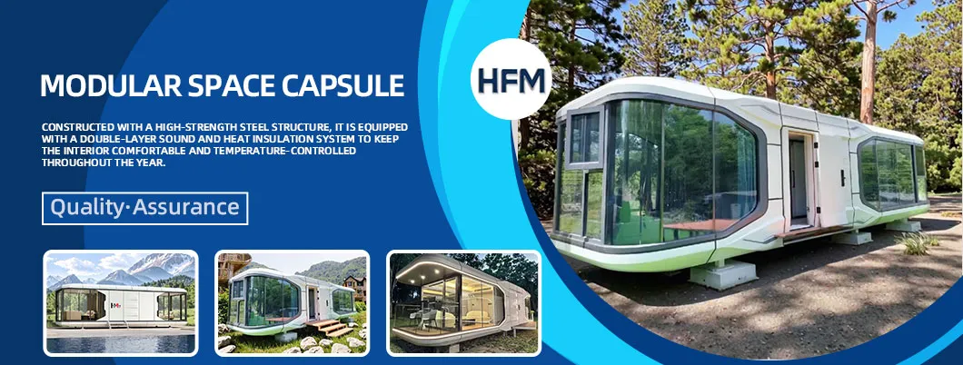 Casa cápsula modular prefabricada ensamblada, resistente a la corrosión, eficiente en energía, disponible para villa en la cima de la colina