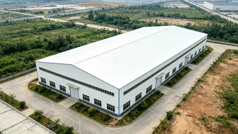 Estructura de acero industrial moderna con construcción modular flexible y soluciones de materiales que ahorran energía