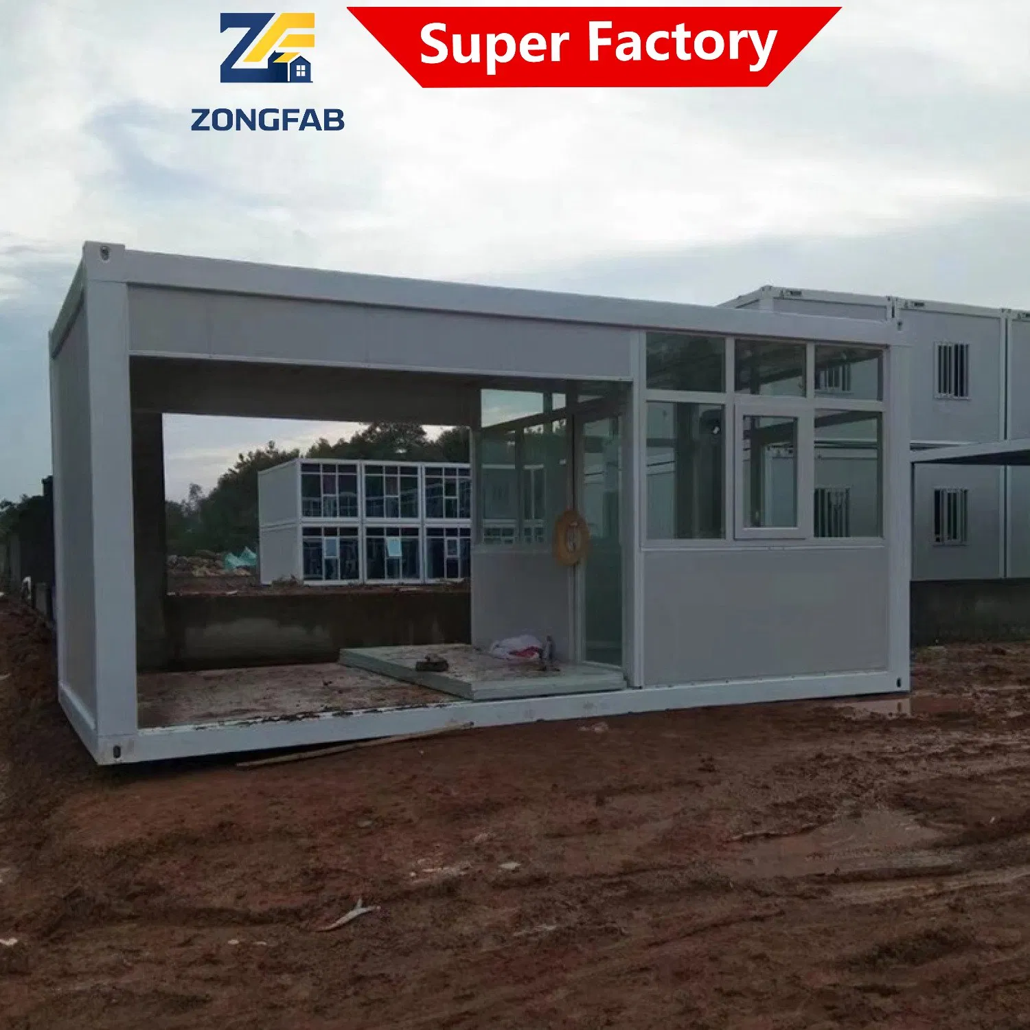 Casa contenedor modular prefabricada portátil de vivienda en kit para reconstrucción de edificios de acero tras desastres