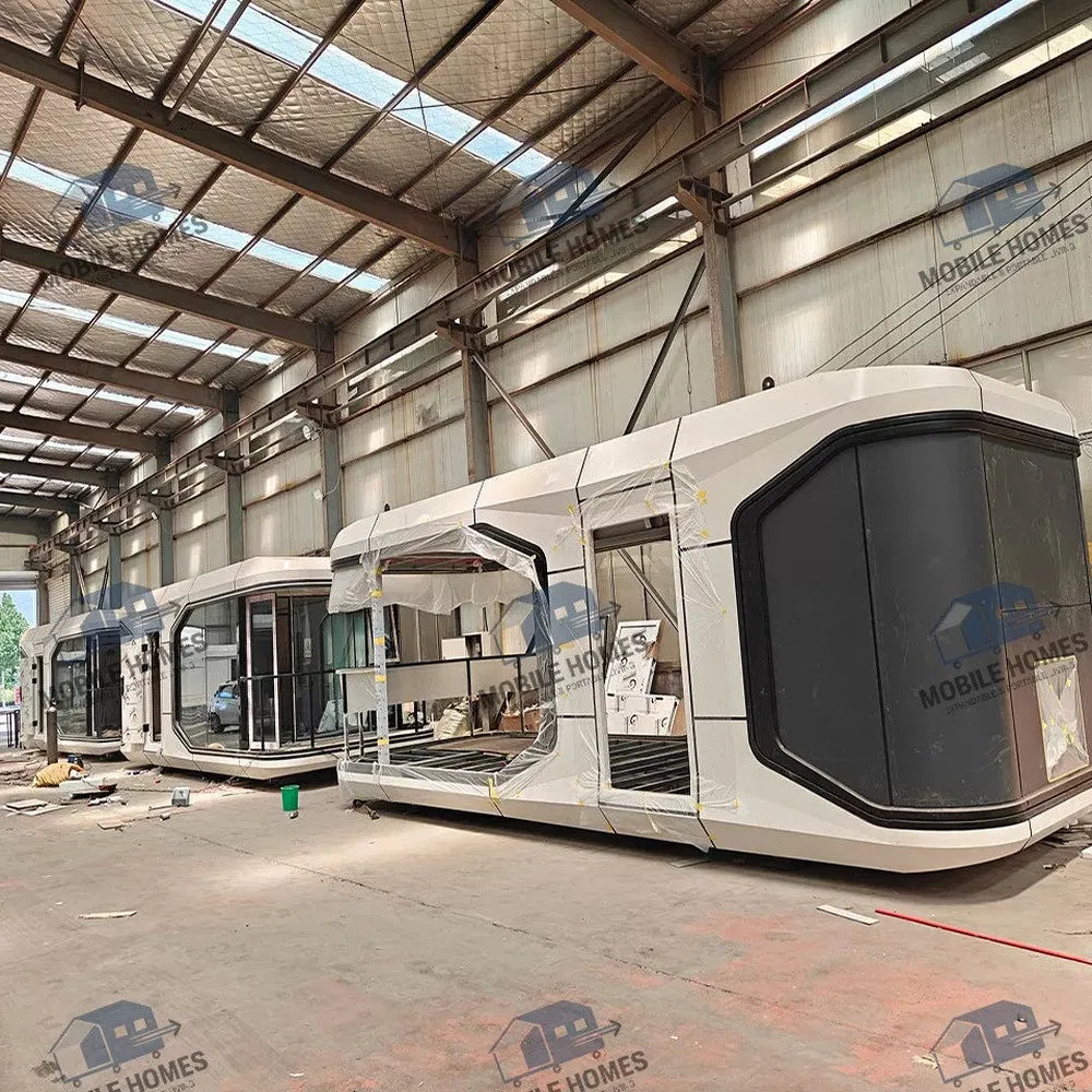 Casa cápsula de lujo modular prefabricada térmica para sitio de camping