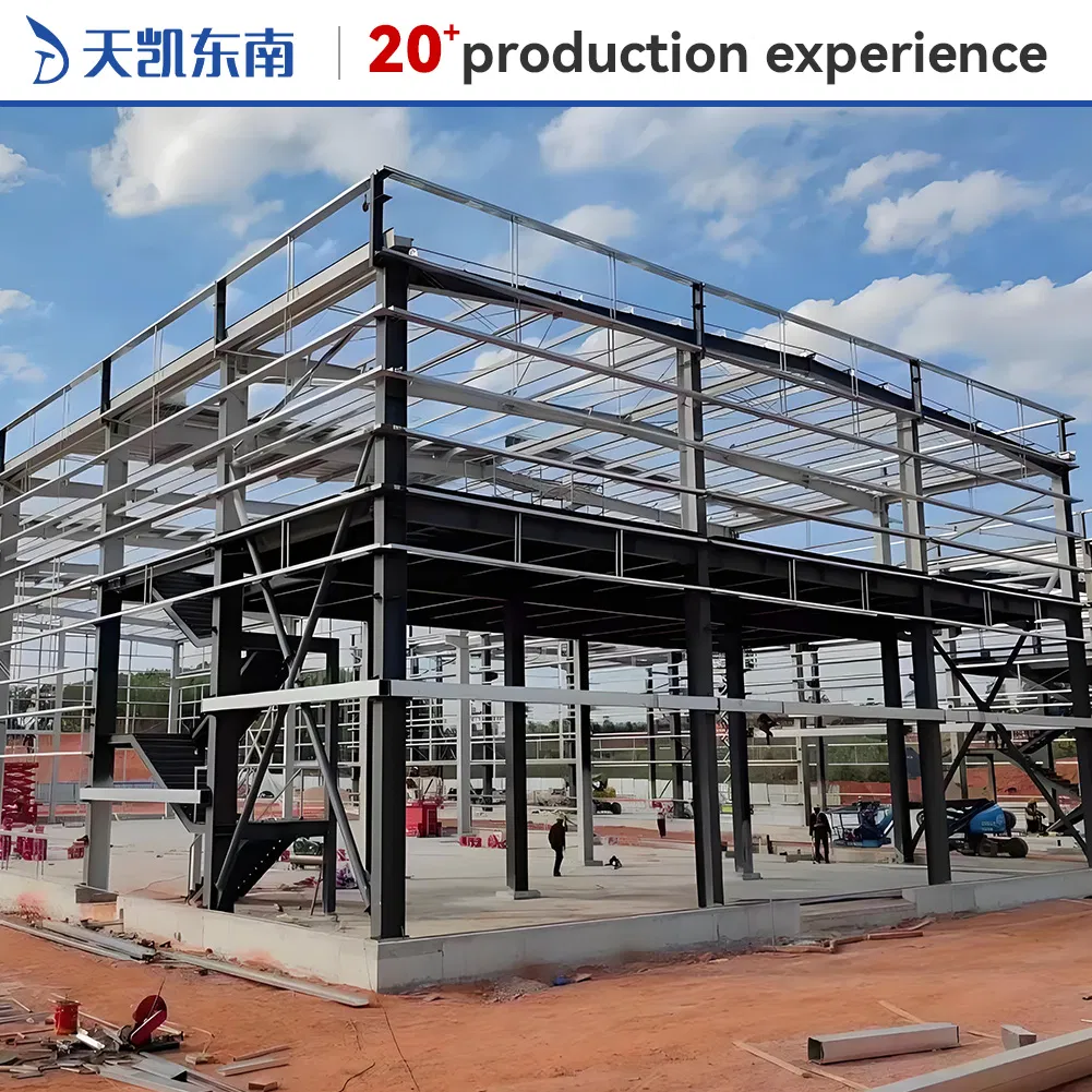 Estructura modular de acero anti viento, edificio prefabricado de metal para uso comercial
