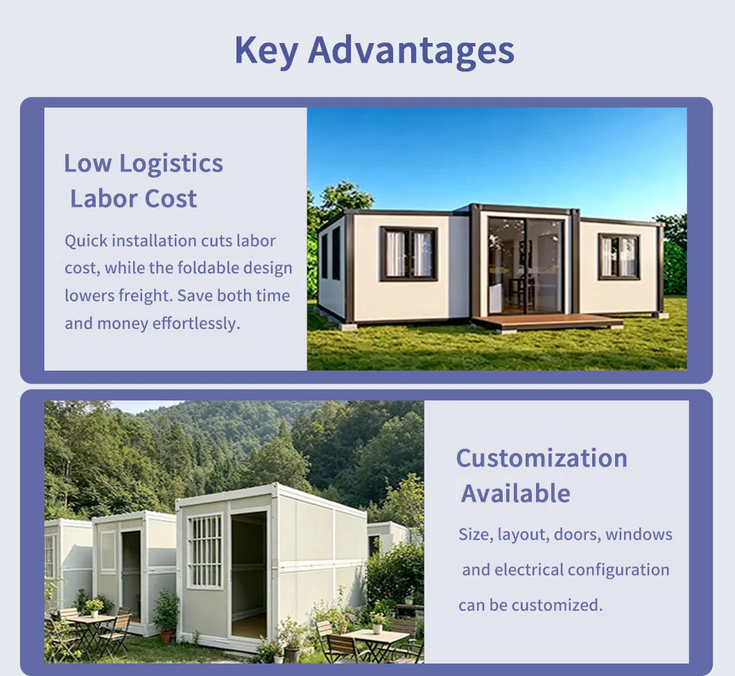 Prefabricated Prefab Capsule House Modular House Double Insulation Wall Energy Efficient Double Wing Expandable House