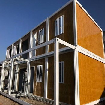 Casa modular de contenedor de dos pisos, edificio de oficina