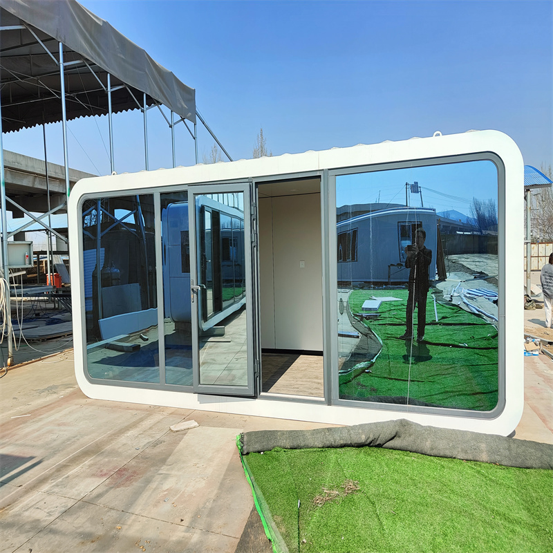 Casa modular prefabricada lista para negocios, oficina inteligente amueblada, cabaña Apple