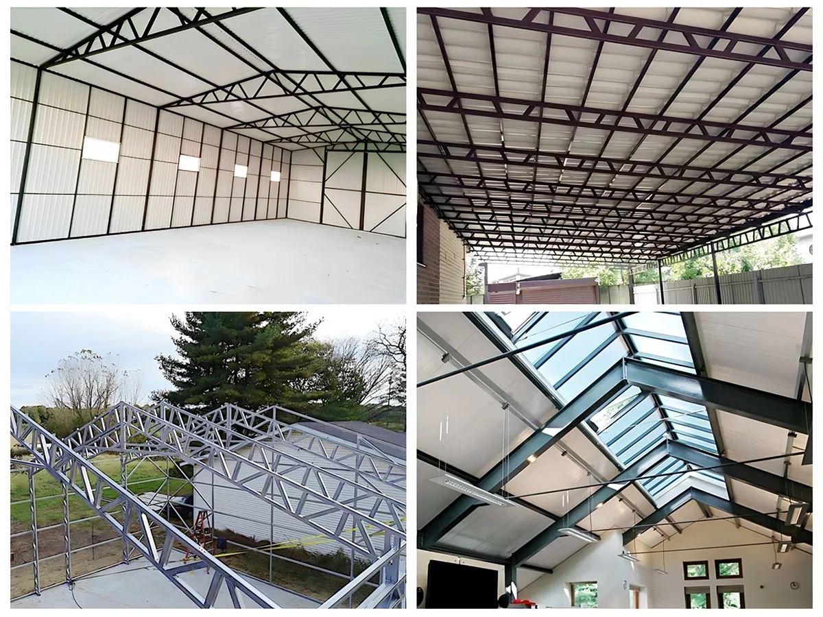 Estructura de acero ligero modular portátil moderna prefabricada material de construcción hogar metalero casa garaje industrial almacén cobertizo casa prefabricada