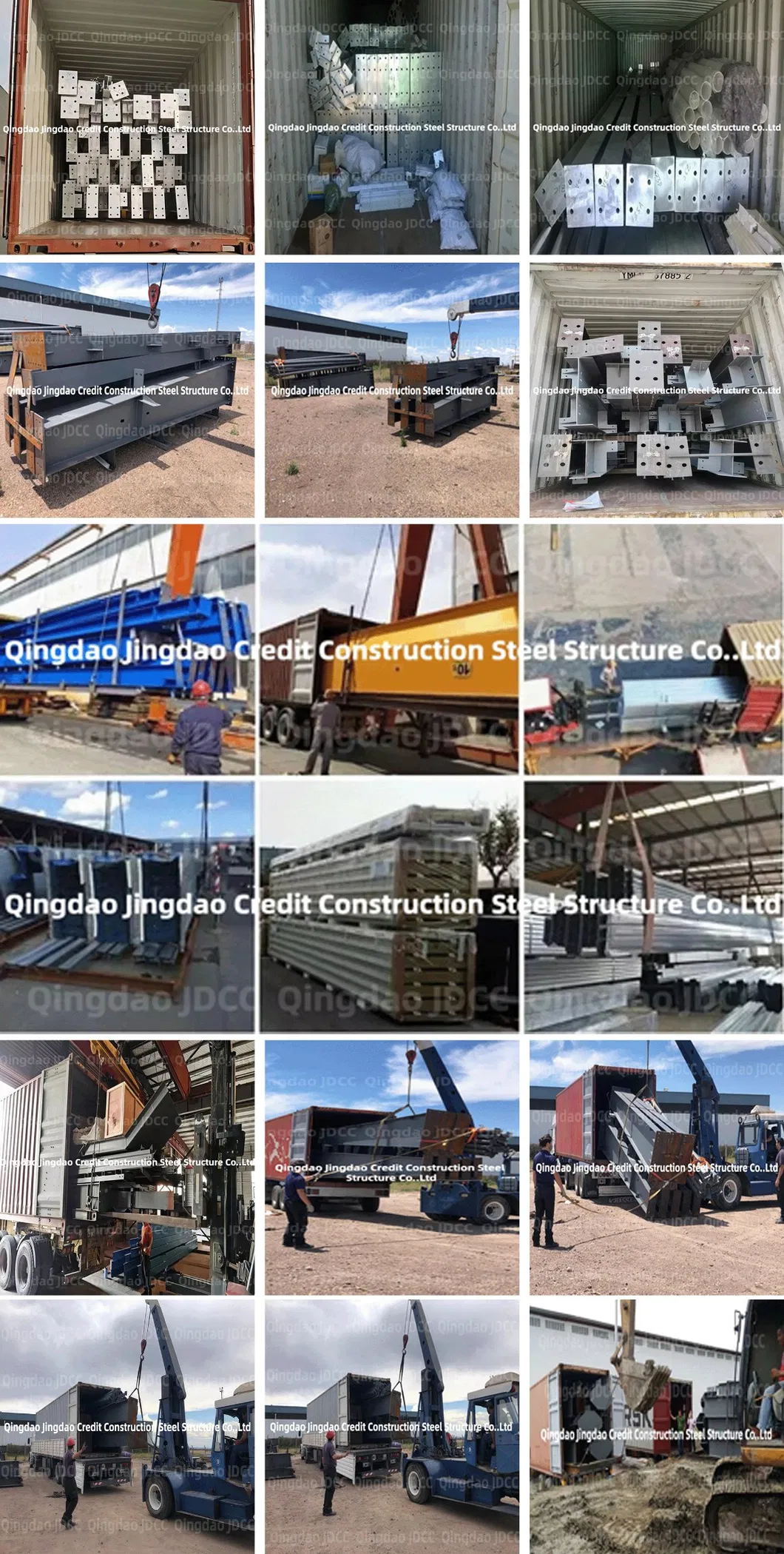 Carga y logística de estructuras metálicas prefabricadas