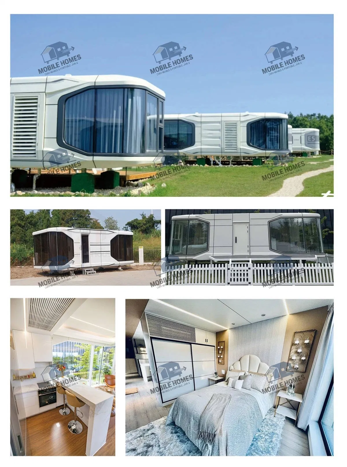 Casa cápsula modular prefabricada duradera para casas de vacaciones al aire libre