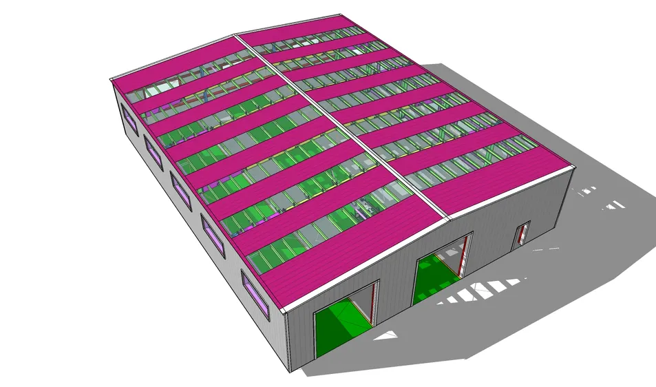 Estructura de hangar modular lateral