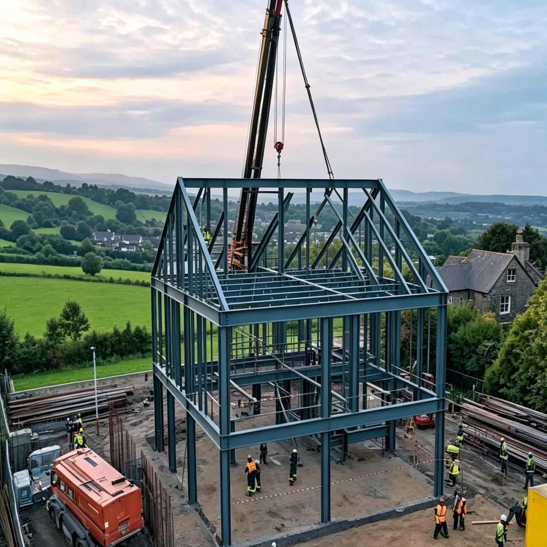 Estructura de Acero Modular para Edificio Comercial