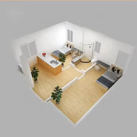 Casa Modular Sellada para el Clima con Dos Secciones Laterales Expandibles para Uso Temporal o Permanente Versátil