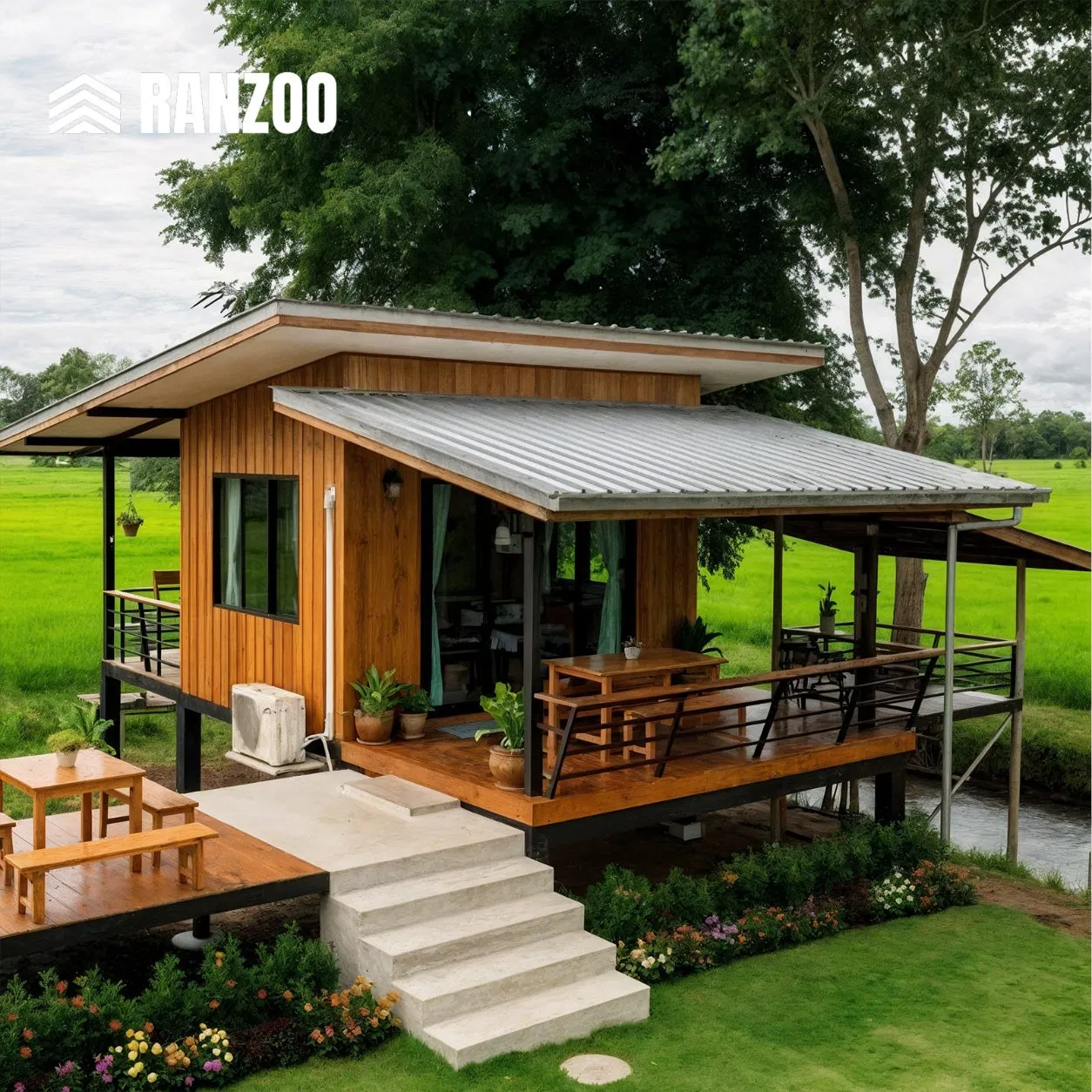 Casa Contenedor Certificada CE RANZOO con Preparación Solar y Resistente a Tifones para Edificación Rural Permanente Minsu