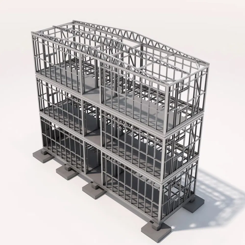 Estructura de acero moderna y estable, material de construcción modular comercial