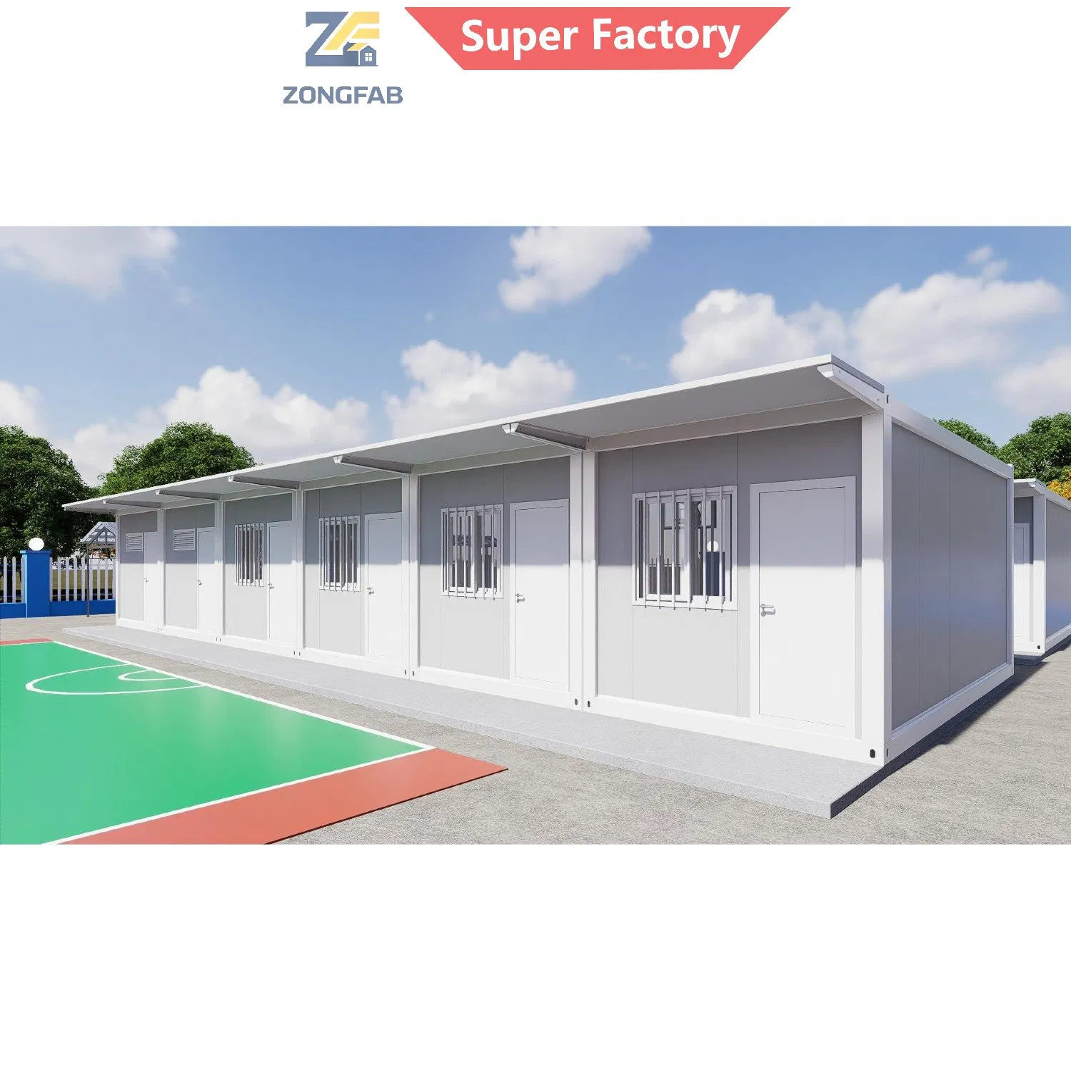 Alojamiento residencial de acero de varios pisos, vivienda prefabricada modular, edificio de oficinas en contenedor, pared de acristalamiento