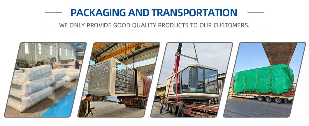 Logística y embalaje de exportación de casa modular