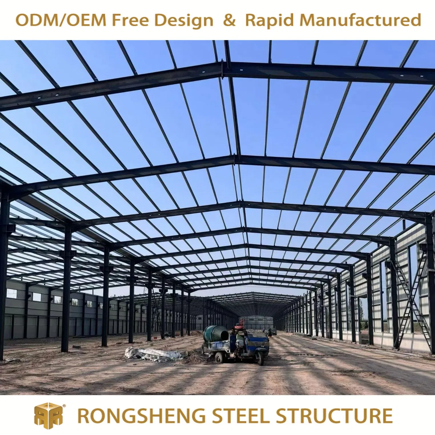 Buen precio, duradero, aislado, personalizado, edificio modular de acero con truss de grúa de almacén de China RS-C9999