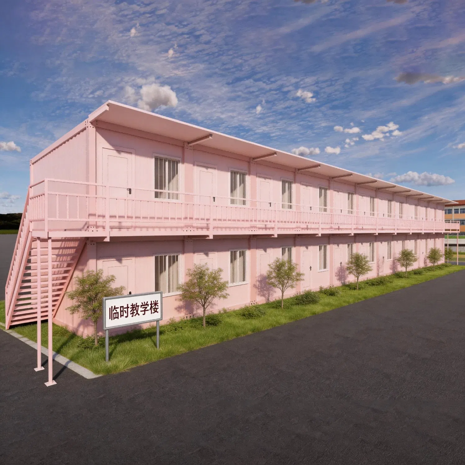 Después de la guerra, reconstrucción rápida, aula modular de color personalizada para escuela, casa prefabricada