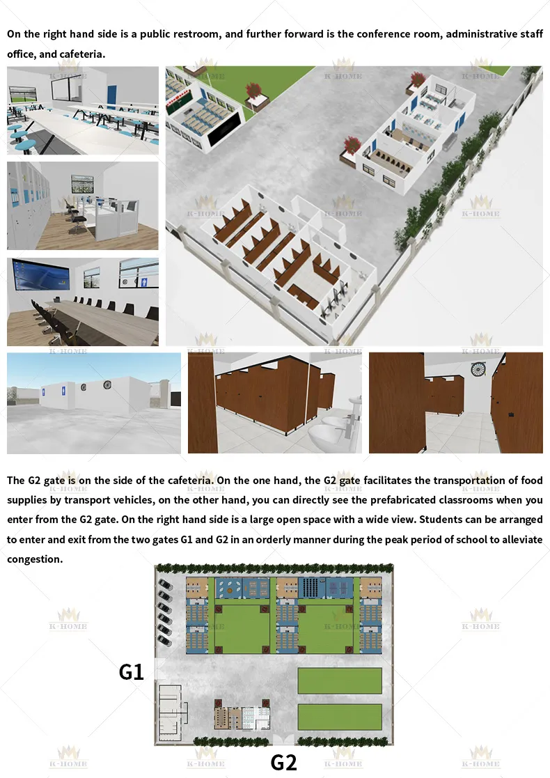 Estructura de acero prefabricada de bajo costo para edificio escolar