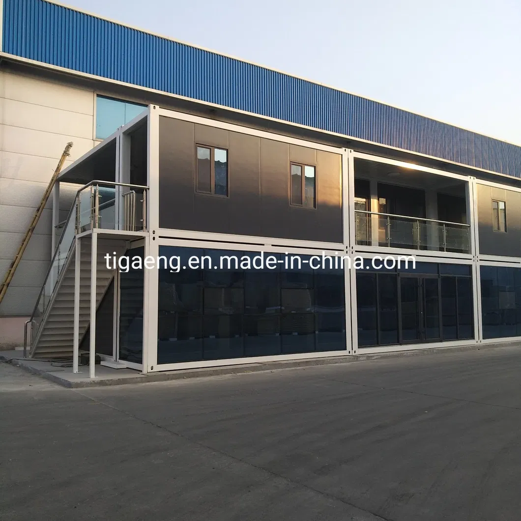 Cabañas de contenedores desmontables fabricados, edificios de oficinas modulares portátiles temporales