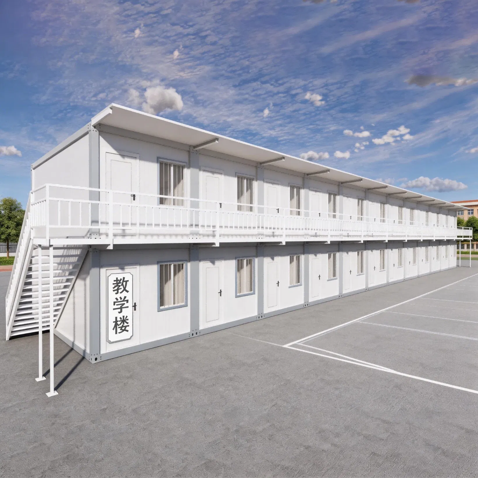 Después de la guerra, reconstrucción rápida, aula modular de color personalizada para escuela, casa prefabricada