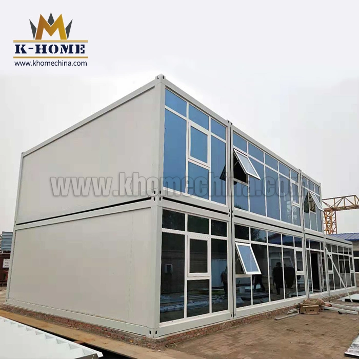 Edificio de Oficina Modular Prefabricado 20FT 40FT con Pared de Vidrio