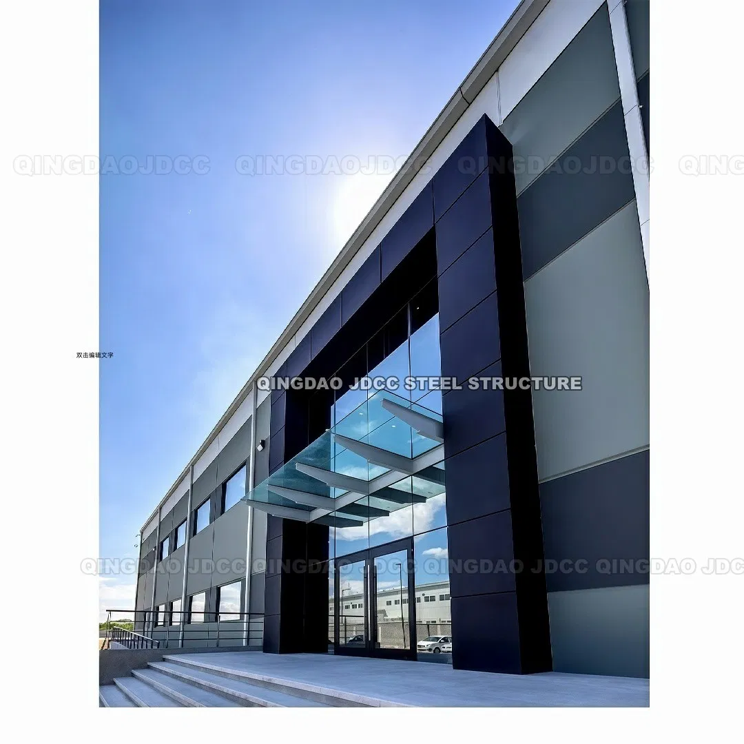 Estructura de acero Peb popular, pared de vidrio ACP, oficina modular, apartamento, edificio residencial