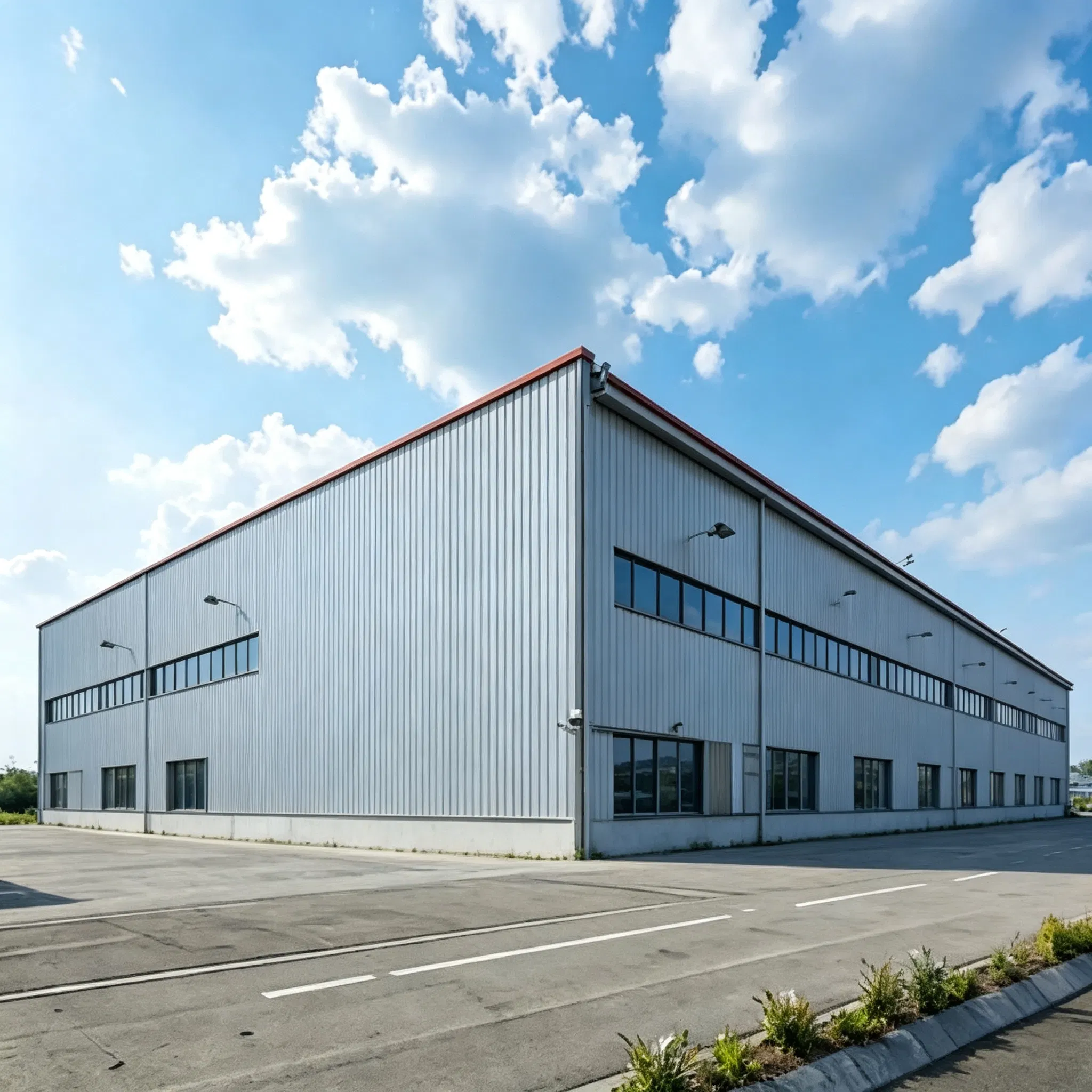 Estructura de acero industrial moderna con construcción modular flexible y soluciones de materiales que ahorran energía