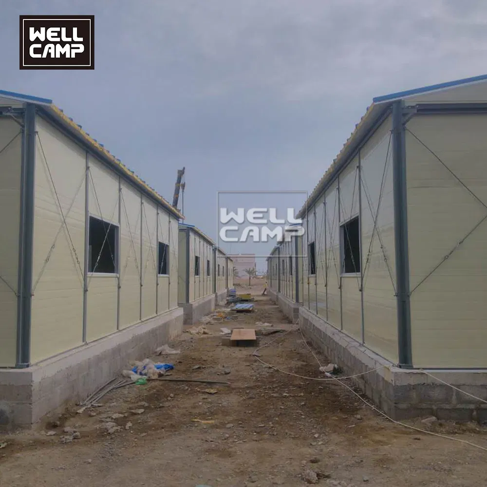 Oficinas temporales de alto rendimiento, oficina de sitio de panel sándwich, edificio modular, casa para trabajadores