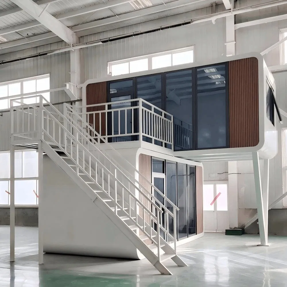 Casa cápsula de lujo, unidad modular prefabricada con baño completo y aire acondicionado para estancia de turistas, casa contenedor