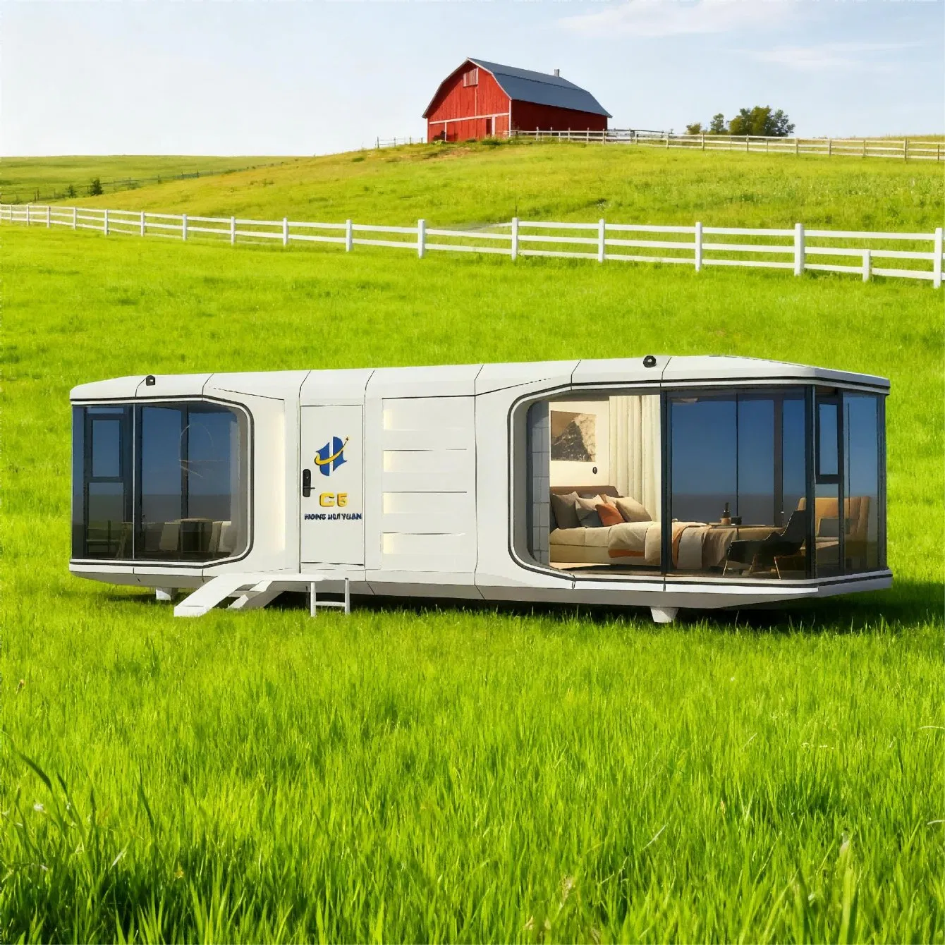 Casa Cápsula Modular Moderna Eficiente en Energía Casa Cápsula Espacial Eficiente en Espacio
