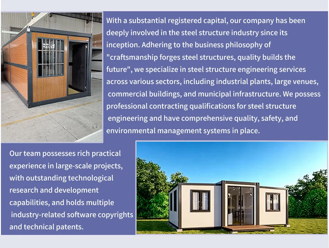Casa portátil plegable, casa modular de acero práctica, hogar pequeño permanente