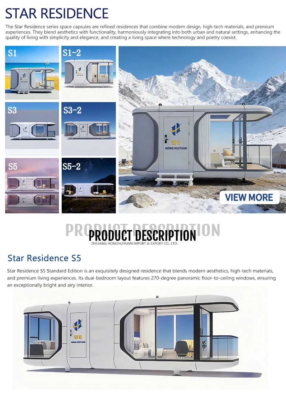 Casa Eco Cápsula de Lujo, Casa Prefabricada Modular Pequeña para una Vida Sostenible en Resort