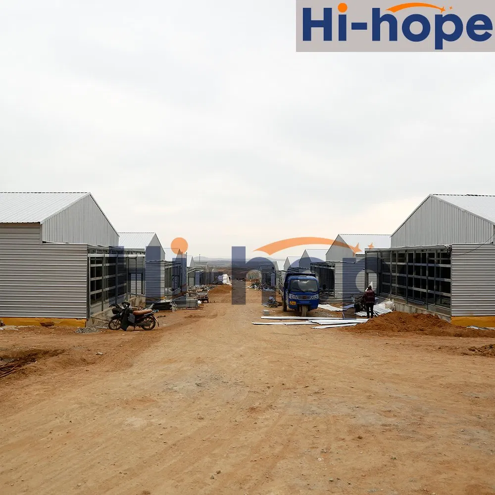 Edificio de granja avícola energéticamente eficiente, producción modular optimizada, ventilación cómoda, baja mortalidad, duradero