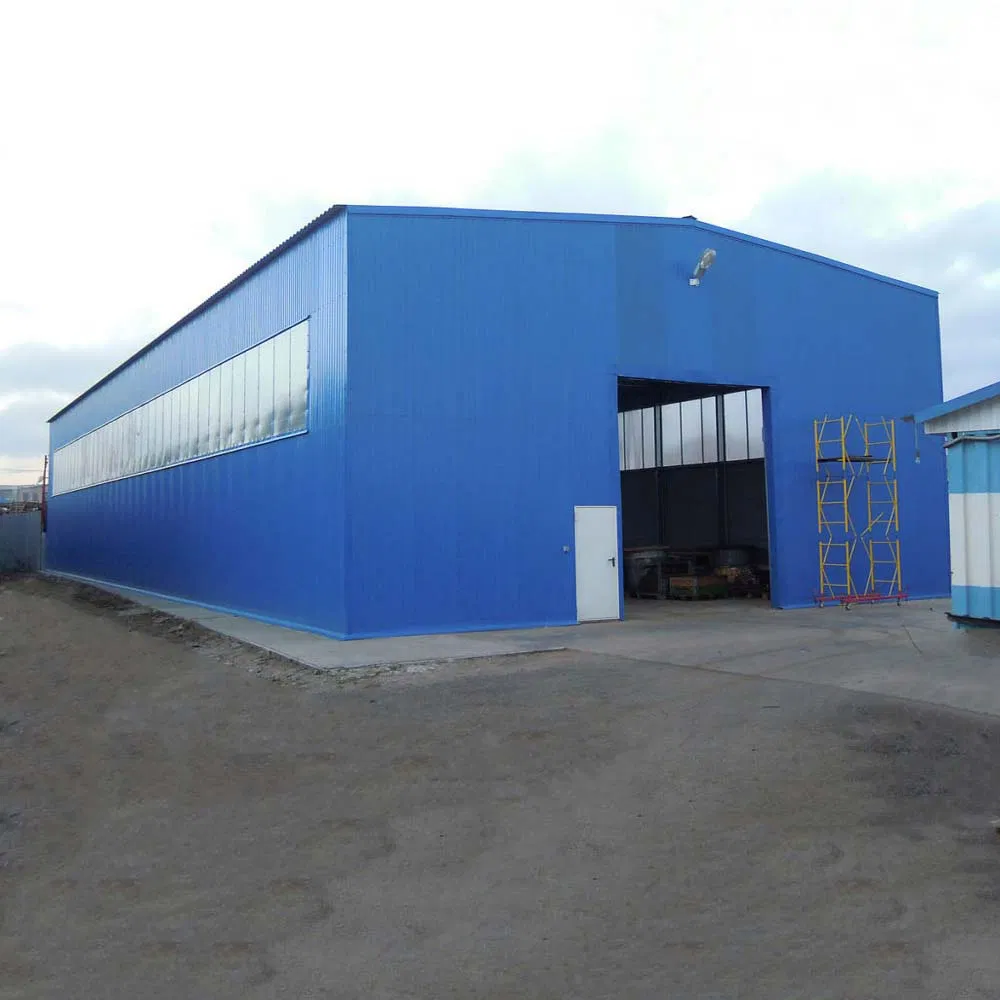 Construcción modular de vidrio templado de gran espacio, edificio industrial comercial híbrido de alta altura, oficina prefabricada de estructura metálica de acero