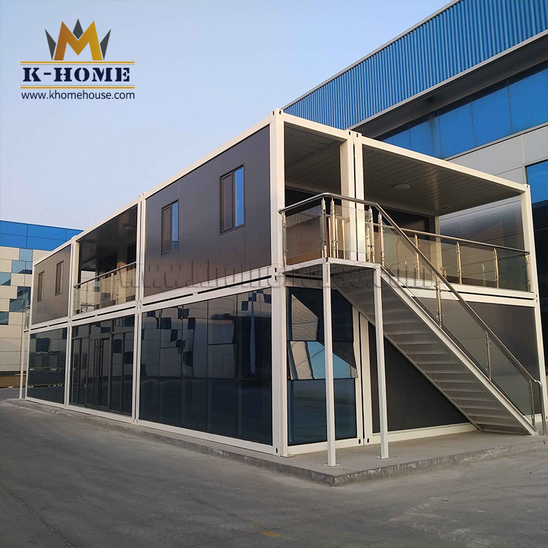 Edificio de Oficina Modular Prefabricado 20FT 40FT con Pared de Vidrio