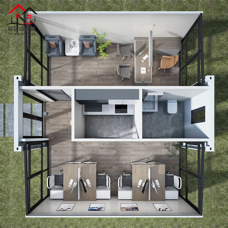 Edificio de oficina contenedor prefabricado moderno modular campamento de trabajo contenedor desmontable