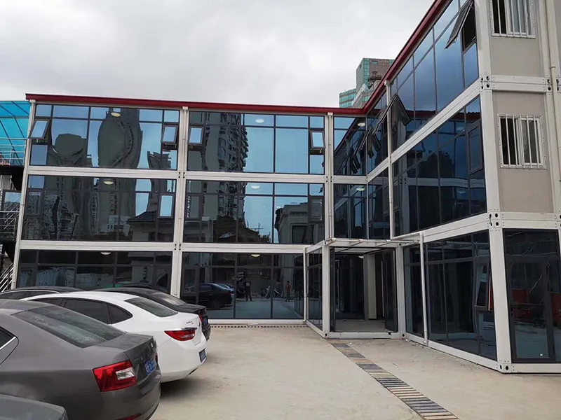 Edificio de Oficina Modular Prefabricado con Pared de Vidrio