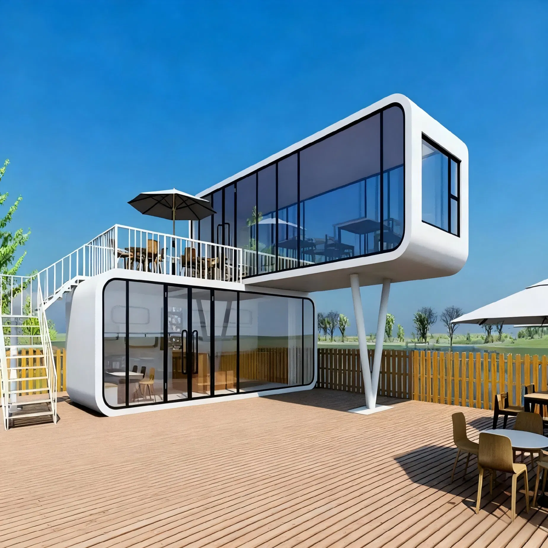 Casa Modular Apple Cabin Casa Portátil Energéticamente Eficiente Hogar Modular Aislado Impermeable para Proyectos de Eco Turismo Global